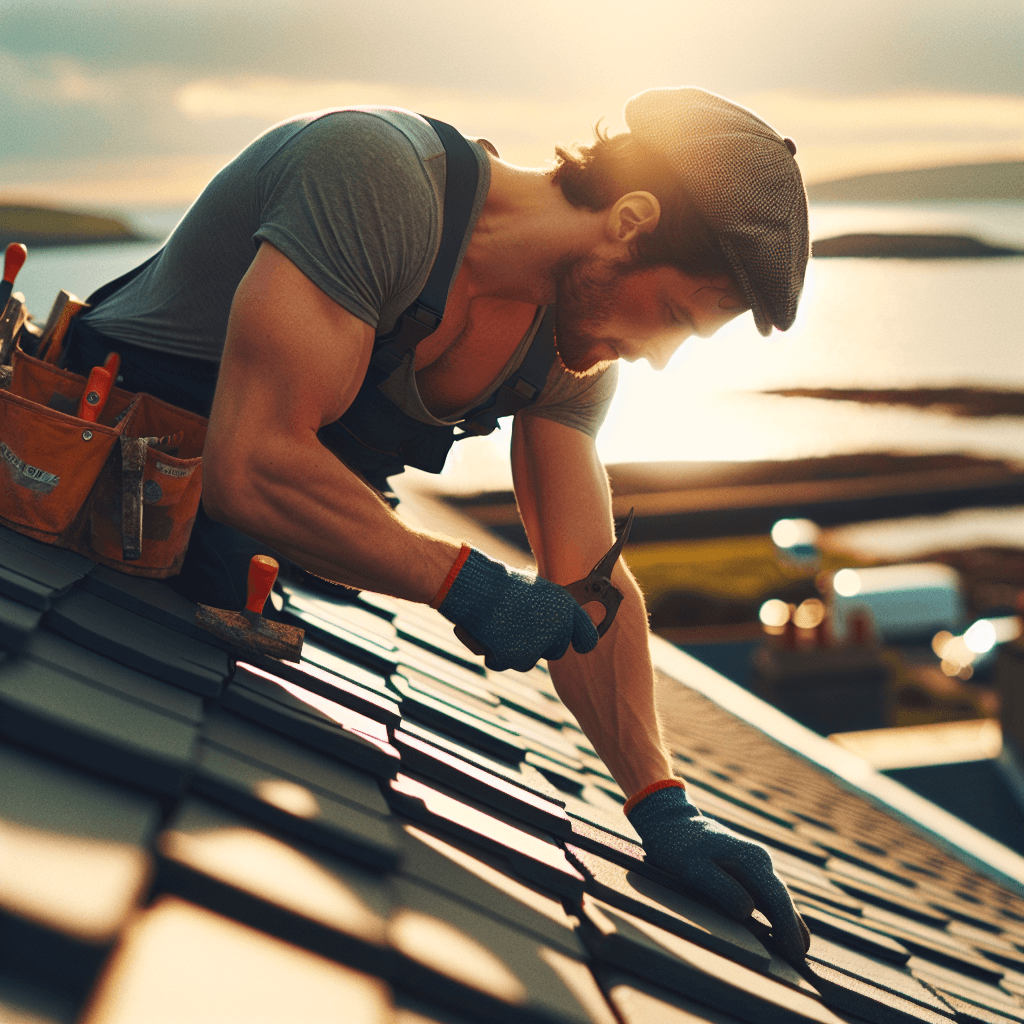 Roof repairs in Anstruther by professional Fife roofers showing tiled roof work