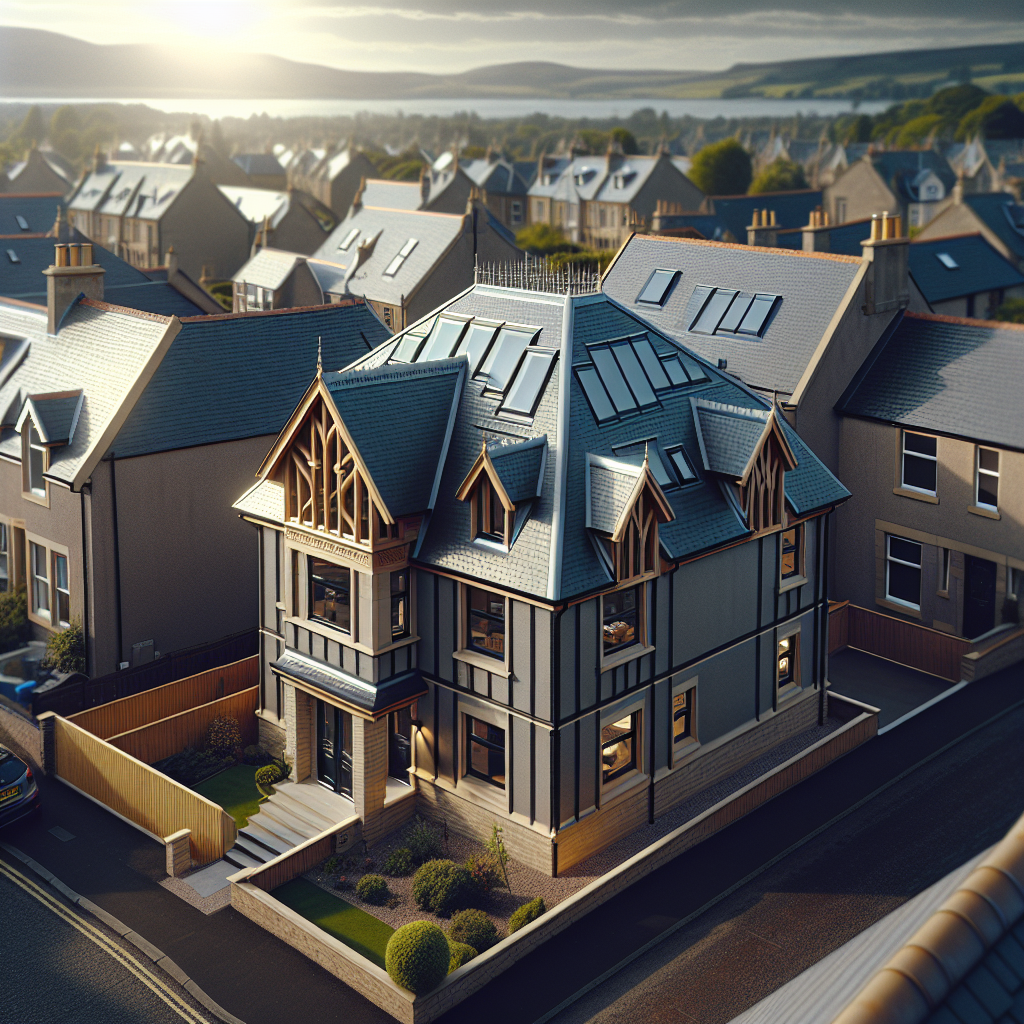 A new roof installation showcasing vibrant roofing materials in Dundee