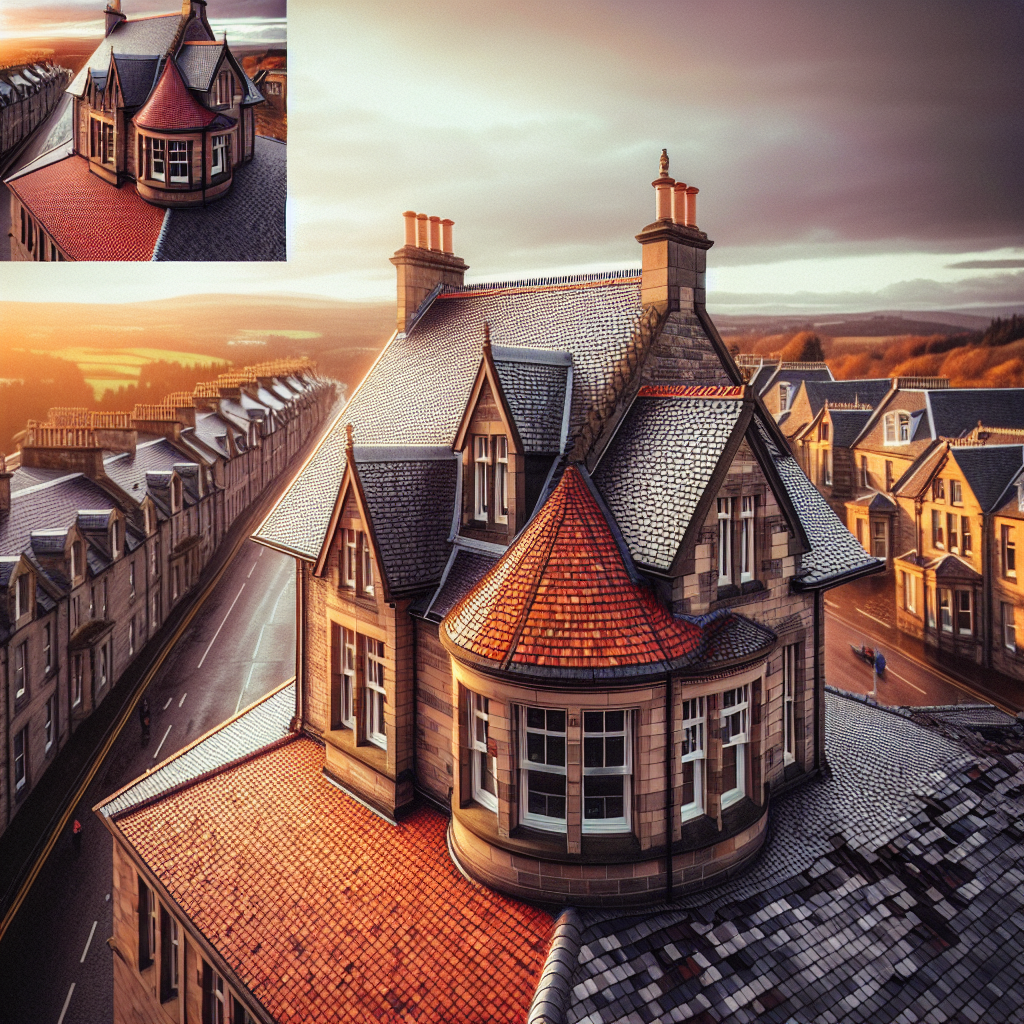 Expert roofers in Cupar installing modern tiled roof on traditional Fife home