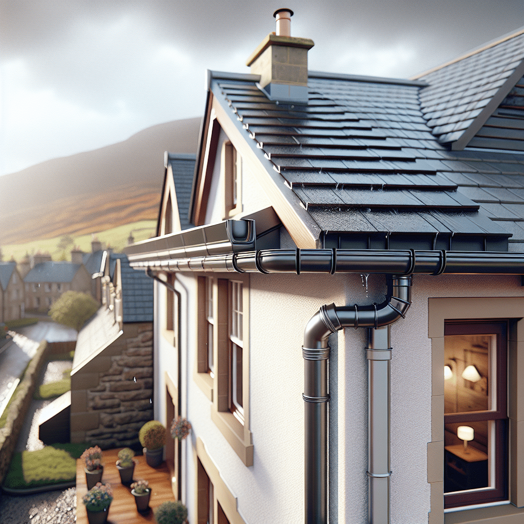 Deepflow guttering system on a house in Fife handling heavy rain efficiently