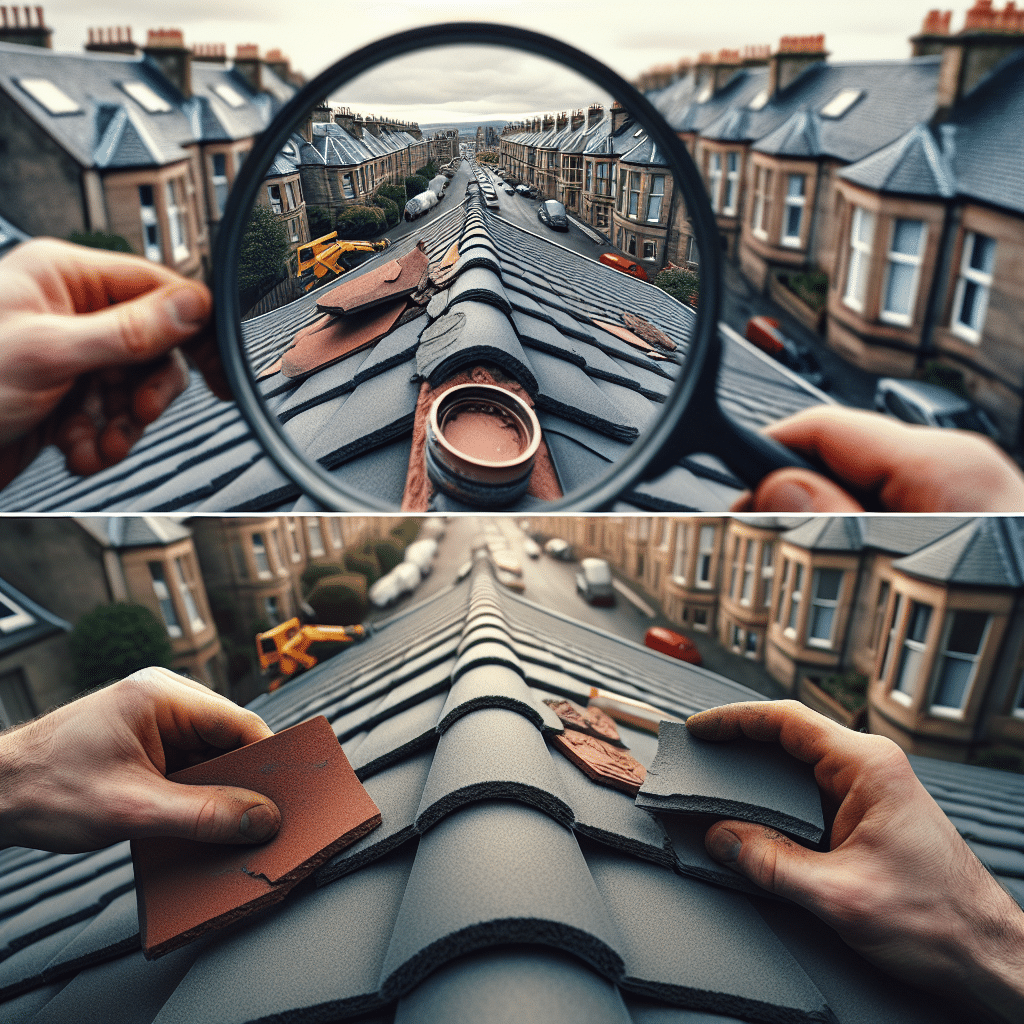 Roof repair work on a home in Dundee fixing damaged tiles